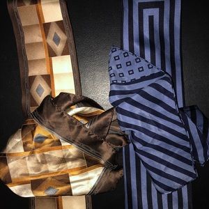 2 pack bundle of men’s ties with pocket squares